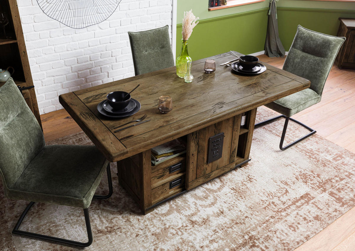 ESSTISCH Mango 180x90x76 braun lackiert RAILWAY - Braun, Holz (180/90/76cm) - Massivmoebel24