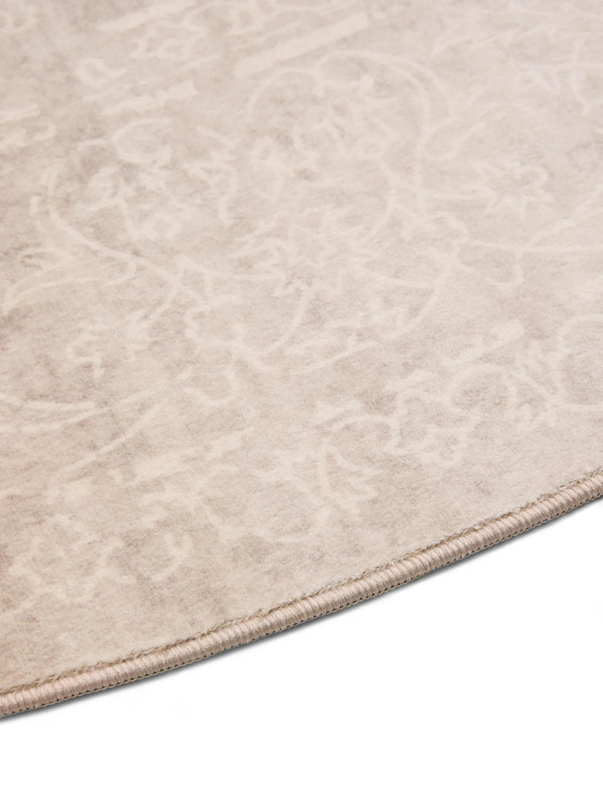 VINTAGE-TEPPICH Miray waschbar ø 160 cm rund - Beige/Creme, Kunststoff (160/160cm) - benuta Nest