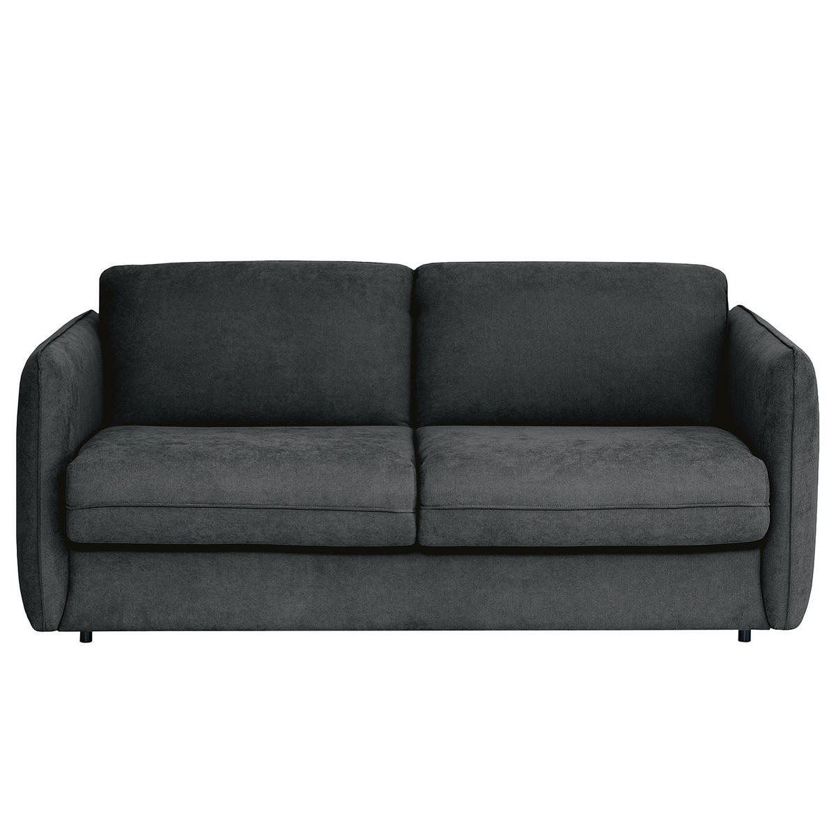 SCHLAFSOFA mit Matratze - Schwarz/Graphitfarben, Kunststoff/Textil (194/86/104cm) - home24