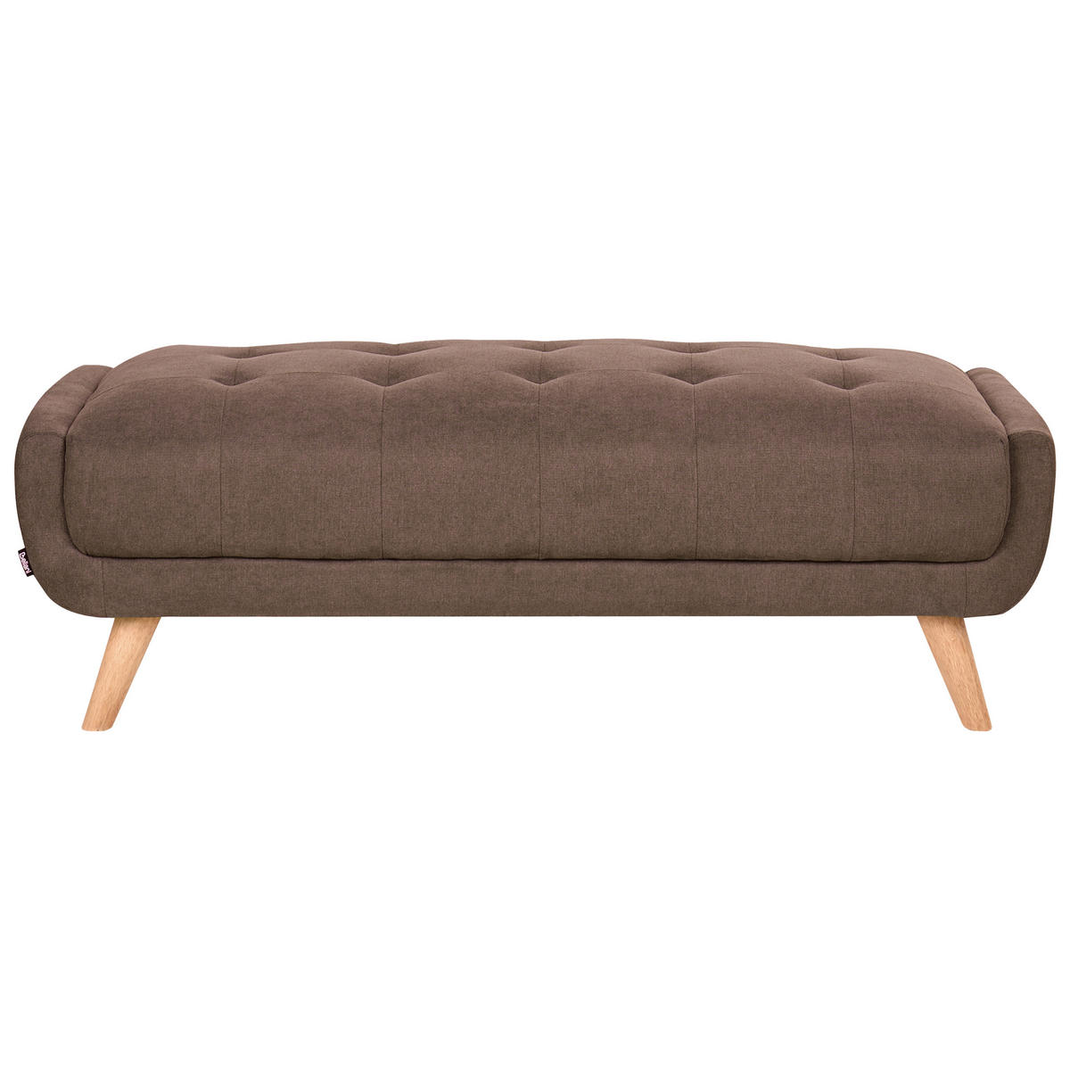 OTOMAN Látka Tmavě hnědý Habo - světle hnědá, textil (134/42/60cm) - Beliani