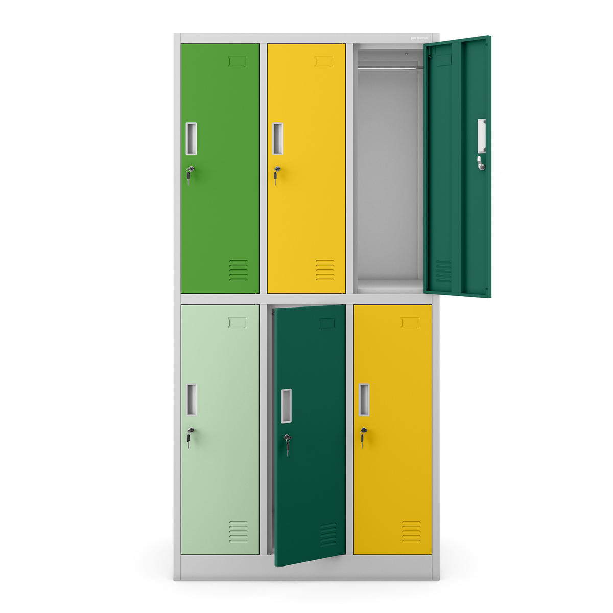 ARBEITSSCHUTZ-KLEIDERSCHRANK IGOR 185x90x45 cm - Gelb/Grau, Metall (90/185/45cm) - Jan Nowak