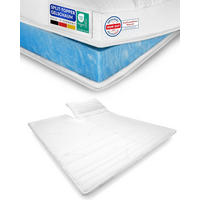 DĚLENÁ VRCHNÍ DESKA Gelová pěna 160/200 cm - výška 6 cm - bílá, textil (160/200cm) - AM Qualitätsmatratzen
