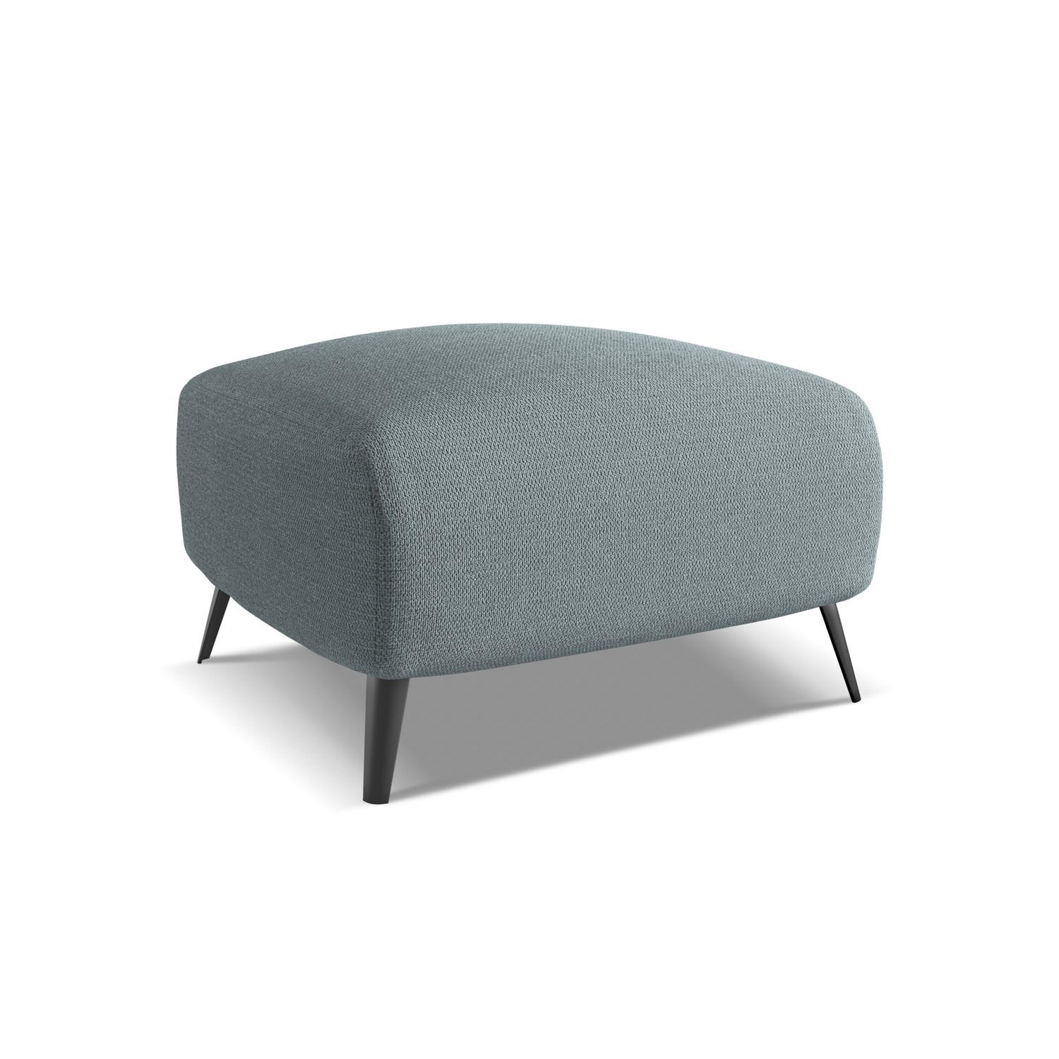 POUF Chenille Stoff Blau - Blau/Blaugrau, Textil/Metall (65/44/65cm) - LaMiaSofa