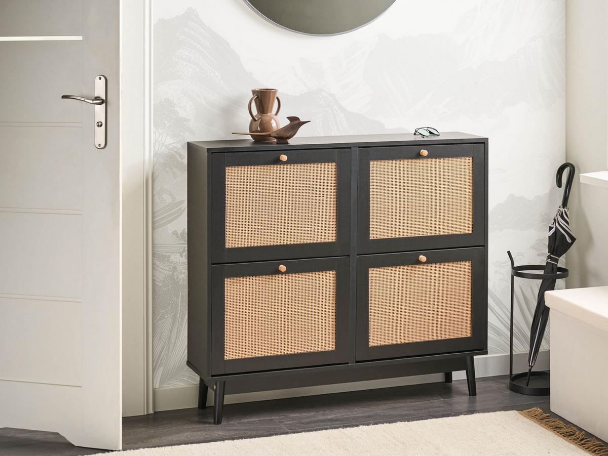 DULAP DE PANTOFI negru Armidale - maro/negru, compozit lemnos (106/94/26cm) - Beliani