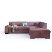 ECKSOFA mit Schlaffunktion Cordstoff MILENZO Puderrosa Rechts - Rosa, Holz (260/175cm) - Bromarkt