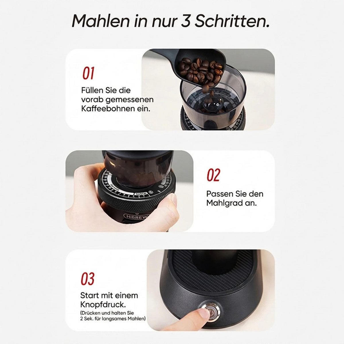 KAFFEEMÜHLE Elektrische Kaffeemühle neigbar 36 Mahlgrade Anti-Statik - Schwarz, Metall (103/310/187cm) - BEXEVUE