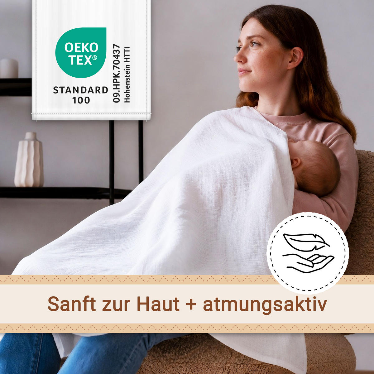 SPUCKTÜCHER, 5er-Set, 120x120 cm, 100% Baumwolle, Weiß - Weiß, Textil (120/120cm) - Zollner