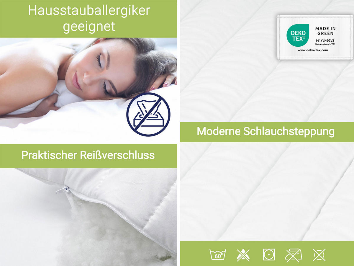 KISSEN, 40x80 cm, 100% Polyester, Weiß - Weiß, Textil (40/80cm) - Zollner