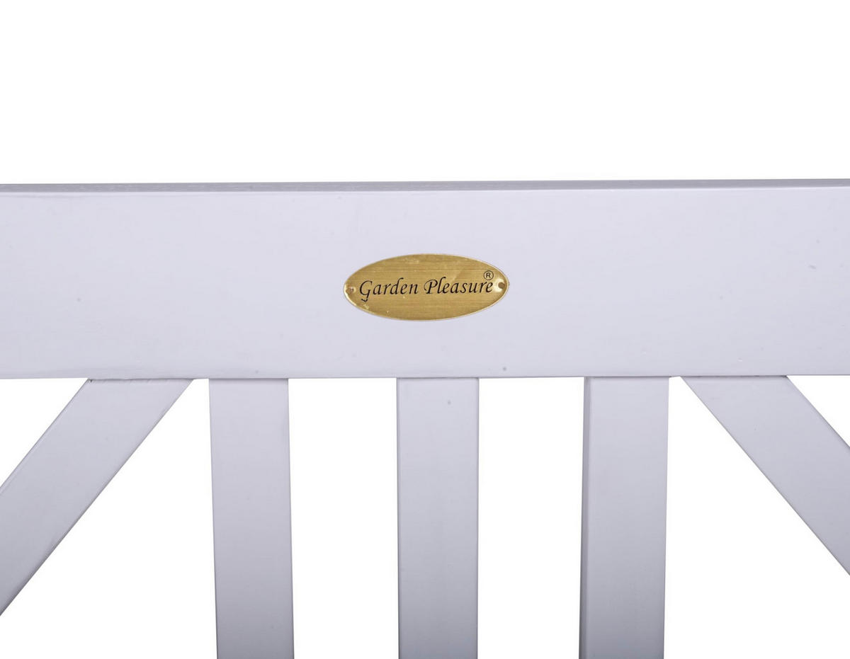 GARTENBANK Nice 2-Sitzer Terrassenbank - Weiß, Holz (120/89/59cm) - DELUKE