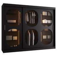 SCHWEBETÜRENSCHRANK 200/250/62 3-türig - Schwarz, Holz (250/200/62cm) - Abiks Möbel