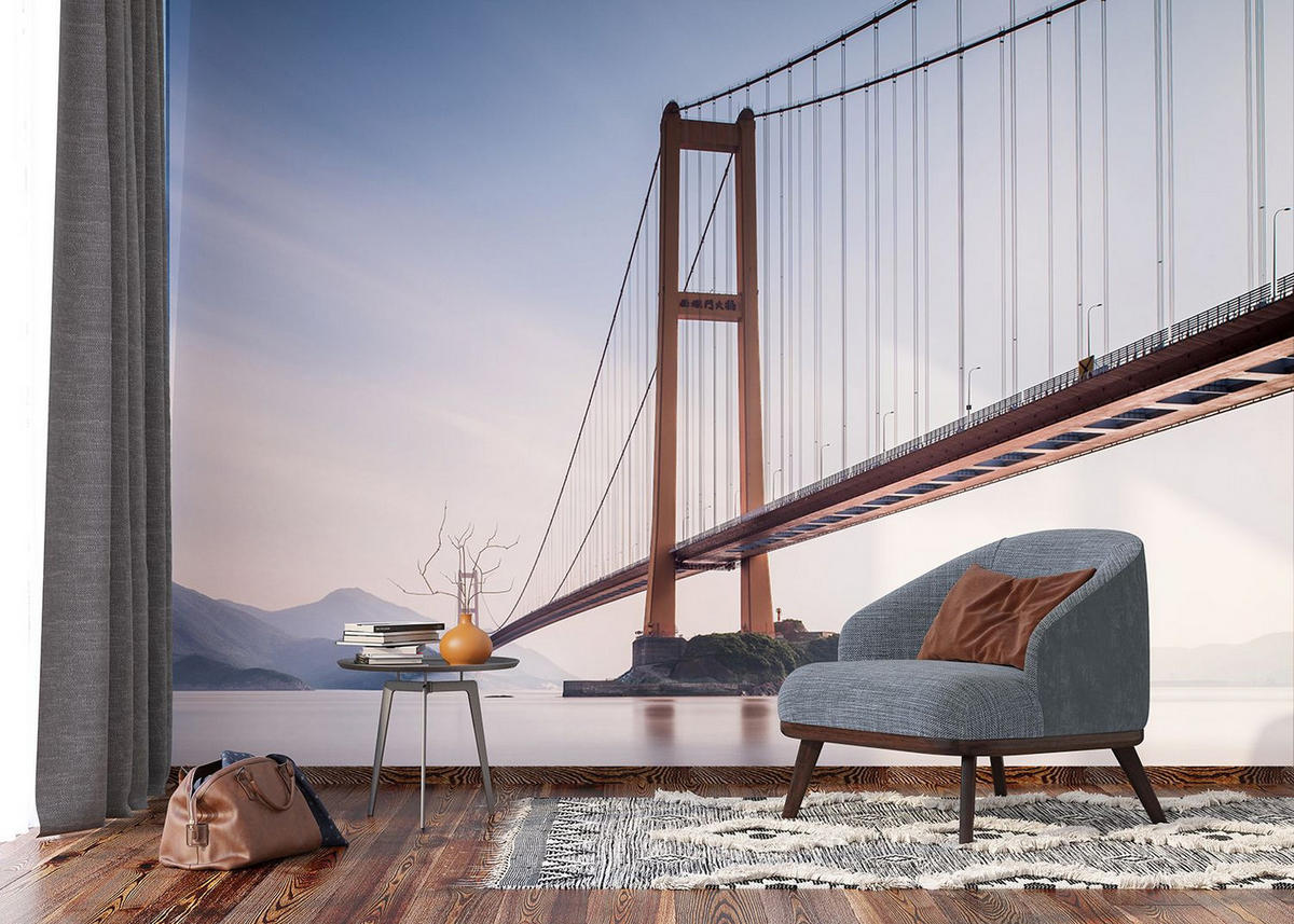 FOTOTAPETE Golden Gate bridge 375 x 270 cm - Blau, Papier (375/270cm) - Sanders & Sanders