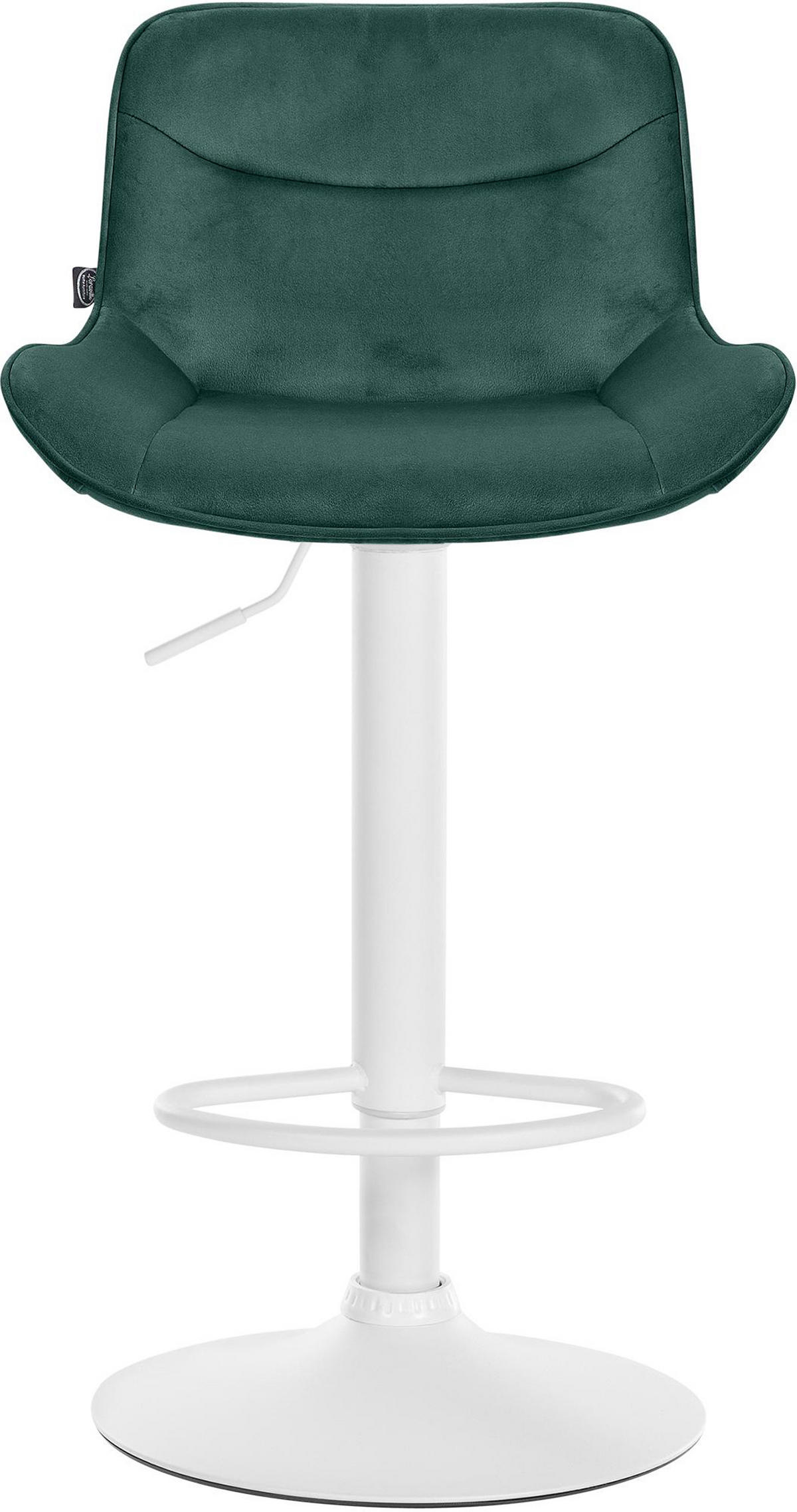 BARHOCKER 2er Set Vulcano Samt weiß grün - Weiß/Grün, Textil/Metall (49/106/51cm) - TPFLiving