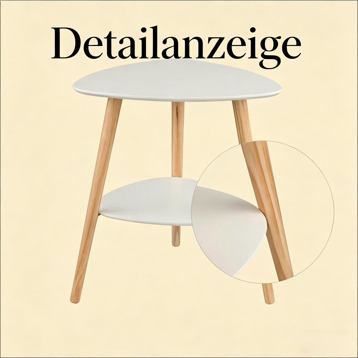 BEISTELLTISCH Weiß 40/50/55 cm - Weiß, Holz (50/40/55cm) - PANGIVO