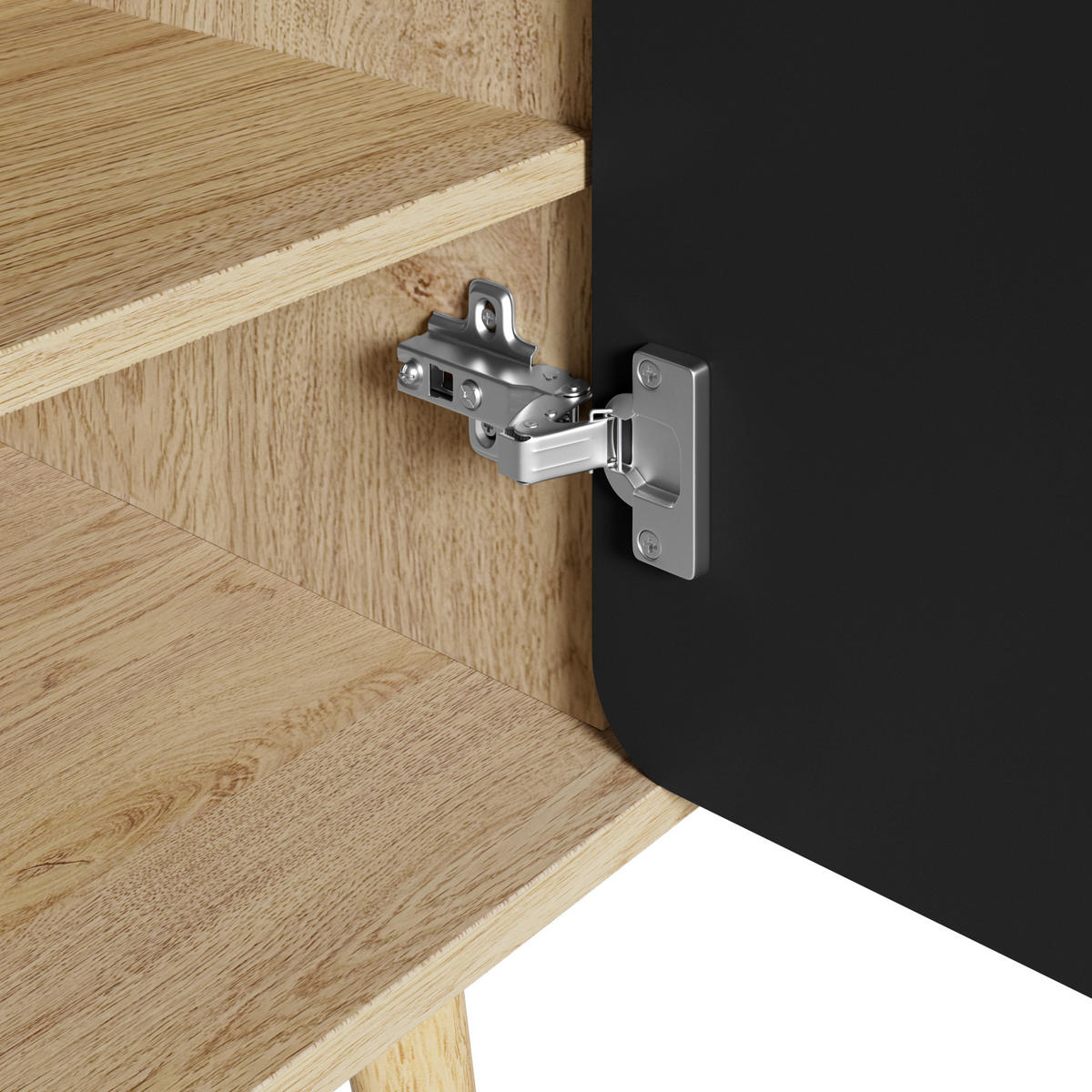 SCHUHSCHRANK aus MDF 76x37x98,5cm in Schwarz mit Türen - Schwarz, Holzwerkstoff (76/98.5/37cm) - Modfu