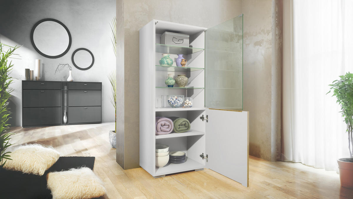 VITRINE Granada Avola-Anthrazit - Anthrazit, Holzwerkstoff (50/122.5/34.5cm) - Vladon