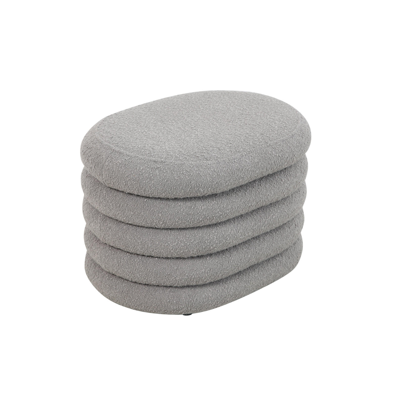 HOCKER BLOSSOM mit Aufbewahrung Boucle Hellgrau - Hellgrau, Textil (45/42/60cm) - SVITA