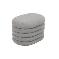 HOCKER BLOSSOM mit Aufbewahrung Boucle Hellgrau - Hellgrau, Textil (45/42/60cm) - SVITA