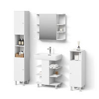 BADMÖBEL-SET Fucino Weiß 4 Teile - Weiß, Holzwerkstoff (79.6/190/36.6cm) - Livinity®
