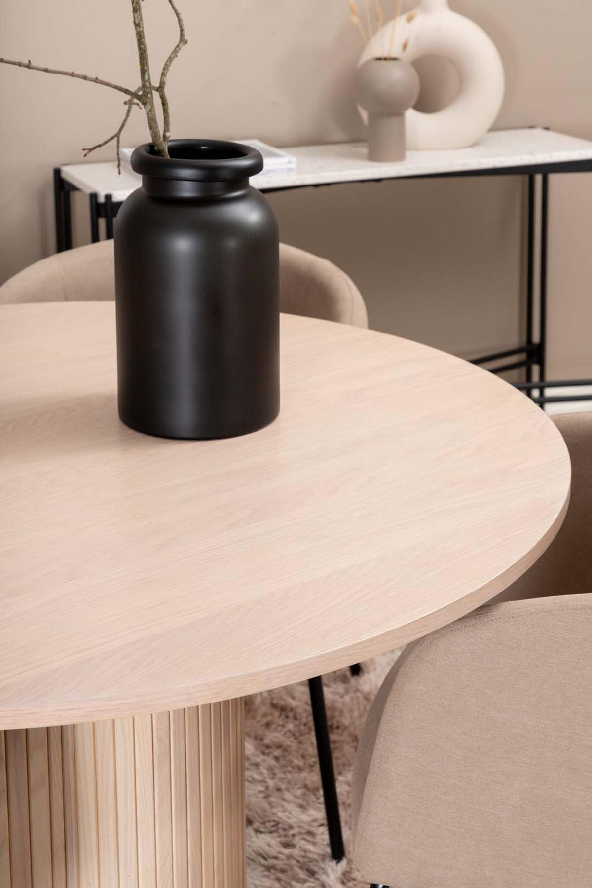 TISCHGRUPPE Whitewash - Weiß, Holzwerkstoff (110/75/110cm) - ebuy24