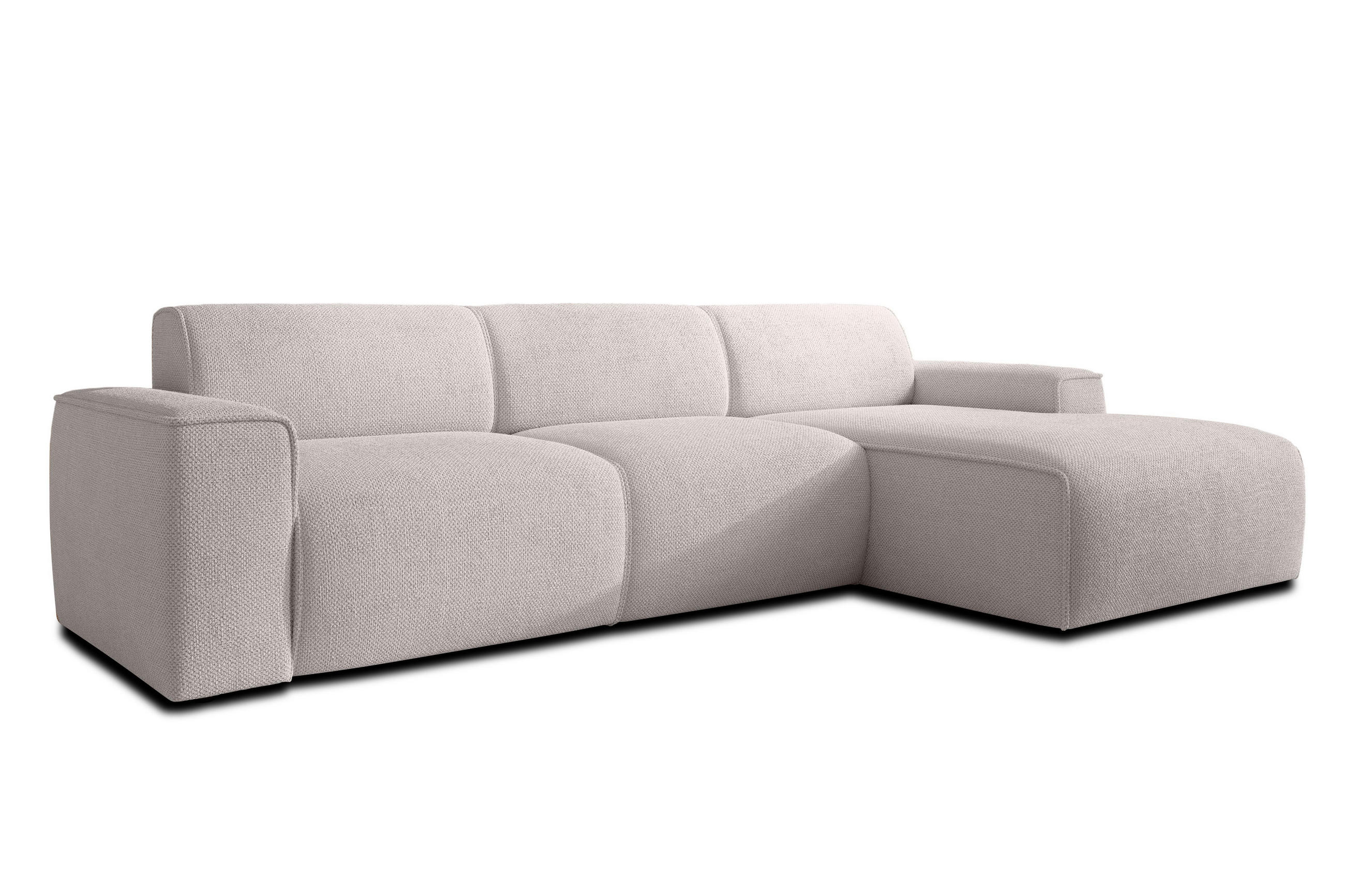 ECKSOFA L Form Didim mini Taupe 310/165/78 cm – stilvolle kleine Eckcouch R - Taupe/Schwarz, Kunststoff/Textil (310/165cm) - AX Living