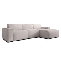 ECKSOFA L Form Didim mini Taupe 310/165/78 cm – stilvolle kleine Eckcouch R - Taupe/Schwarz, Kunststoff/Textil (310/165cm) - AX Living