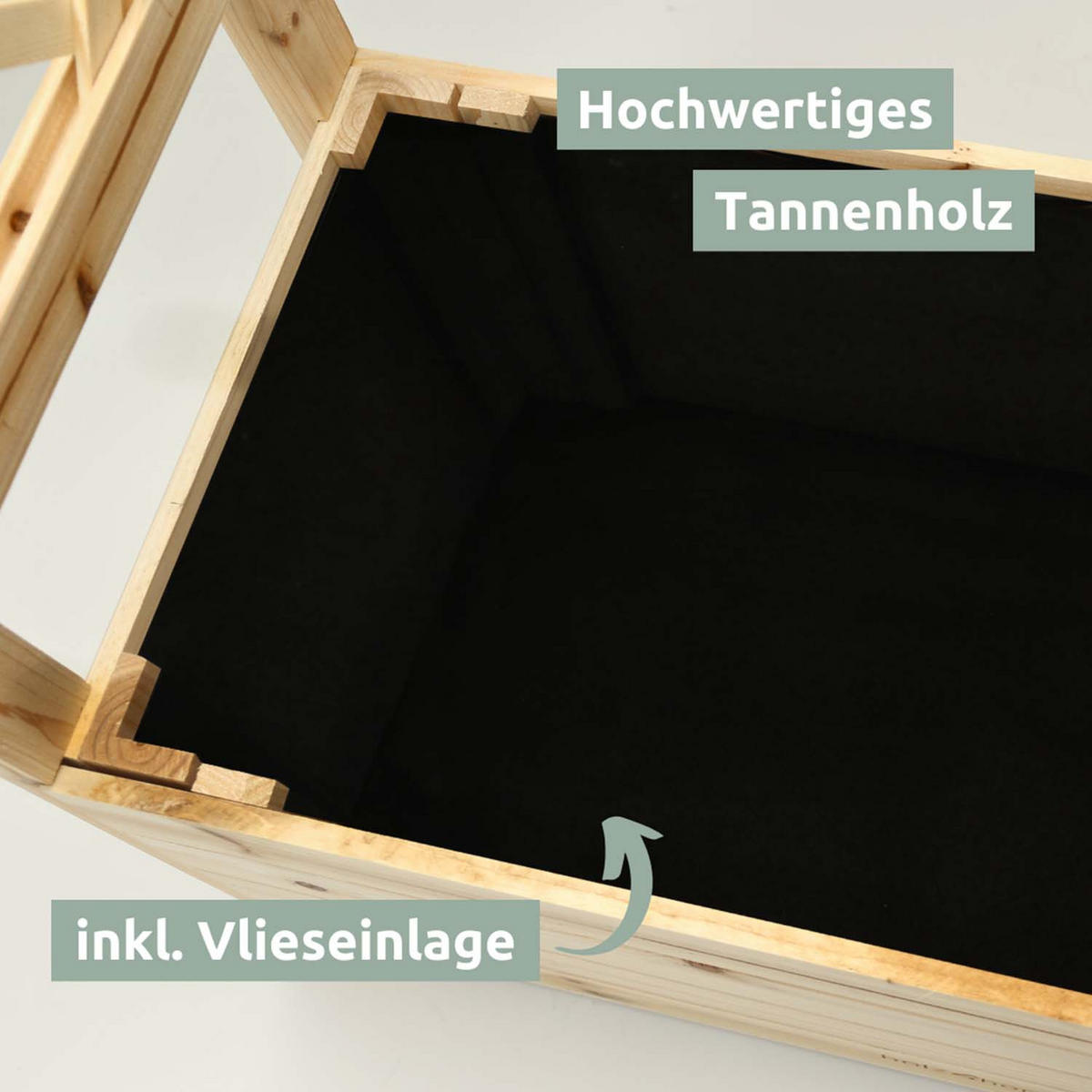 PFLANZKASTEN mit Rankgittern & Dach - Tannenholz - 98 x 33 x 103cm - Naturfarben, Holz (98/103/33cm) - holz4home