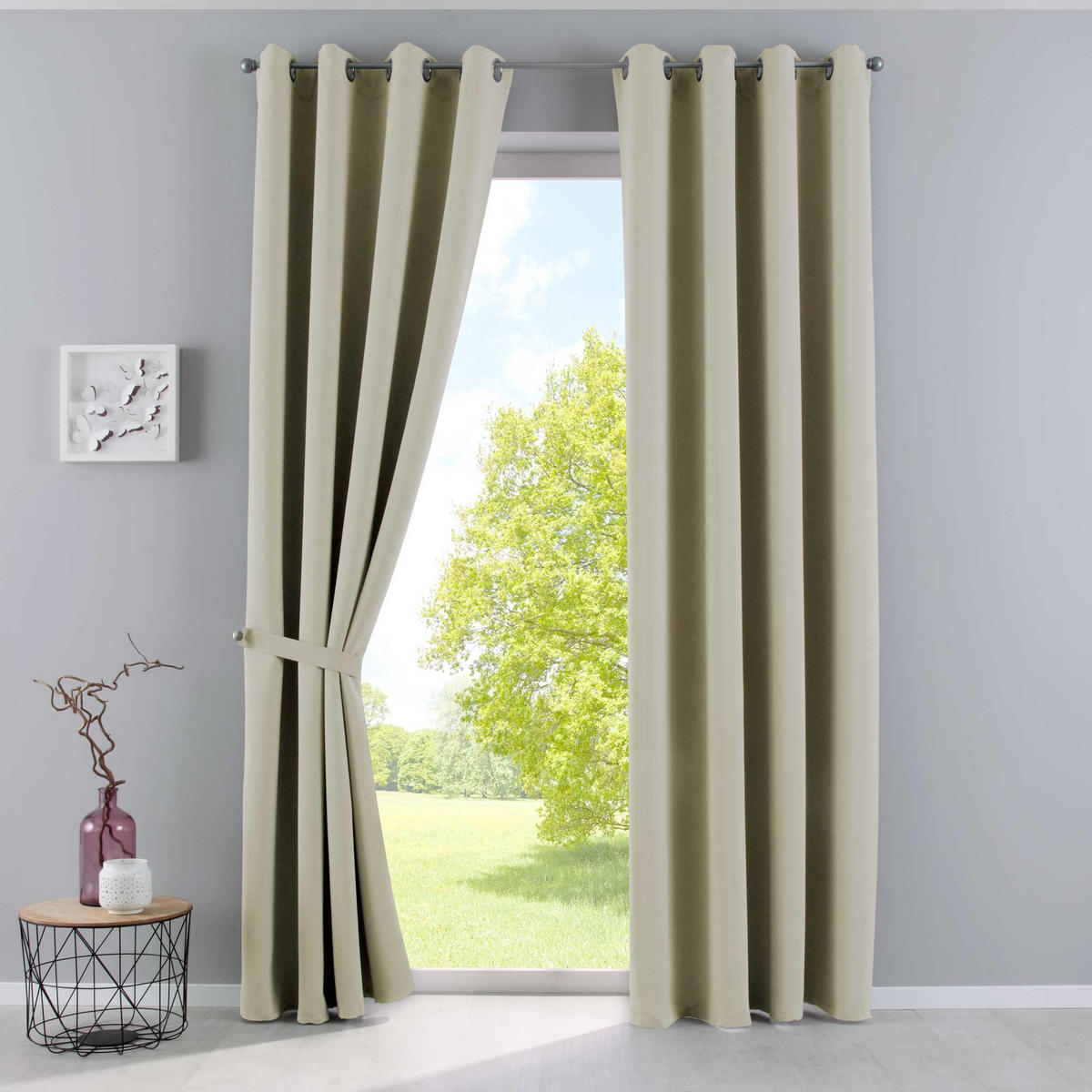 VORHANG »NEW YORK« HxB 245x140 cm Beige - Beige, Textil (140/245cm) - Gardinenbox