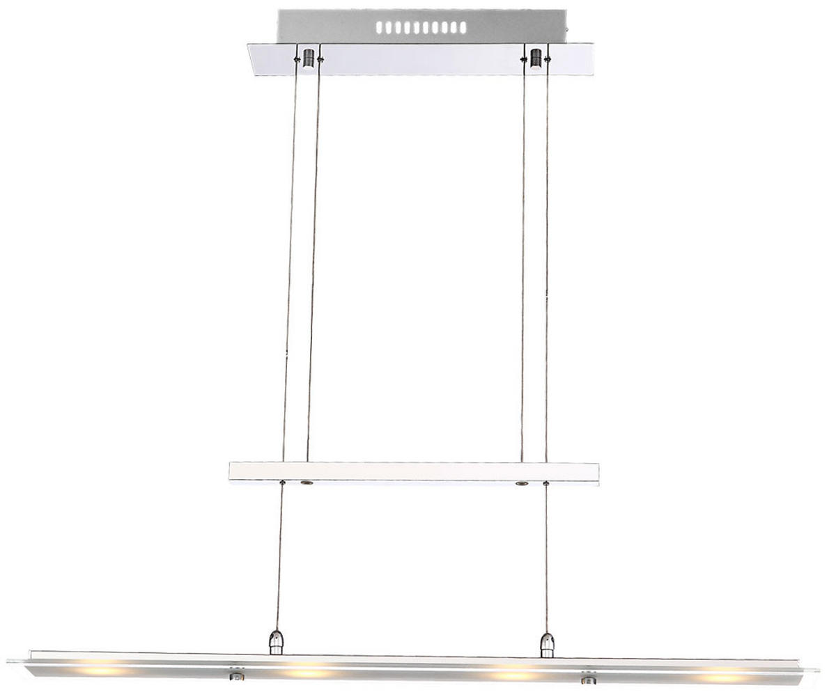LED HÄNGELEUCHTE Chrom Silber satiniert - Silberfarben, Glas (80/9/165cm)