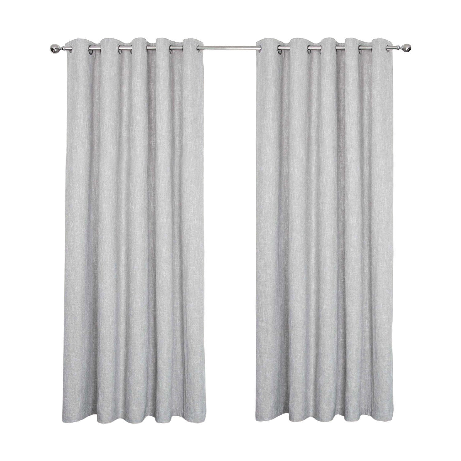 VERDUNKELUNGSVORHÄNGE Bouclé-Stil mit Thermo-Funktion, Ösen 228/182 cm - Hellgrau, Textil (228/182cm) - Homescapes