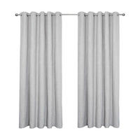 VERDUNKELUNGSVORHÄNGE Bouclé-Stil mit Thermo-Funktion, Ösen 228/182 cm - Hellgrau, Textil (228/182cm) - Homescapes