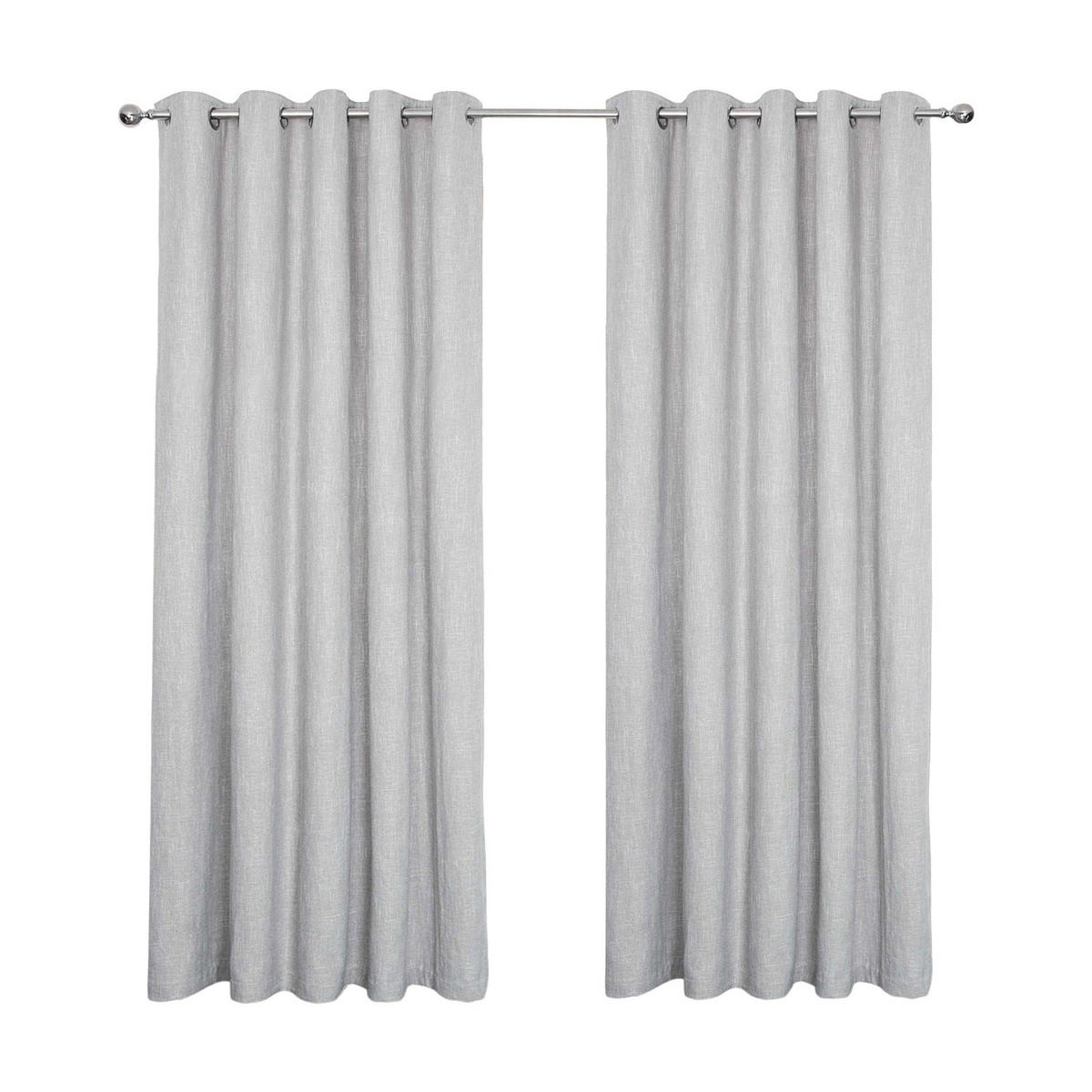 VERDUNKELUNGSVORHÄNGE Bouclé-Stil mit Thermo-Funktion, Ösen 228/182 cm - Hellgrau, Textil (228/182cm) - Homescapes