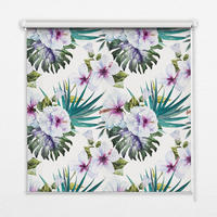 VNÚTORNÁ roleta - okenná roleta - roleta - 100x140 cm - Kvety - zelená, plast (100/140/0.5cm) - TULUP