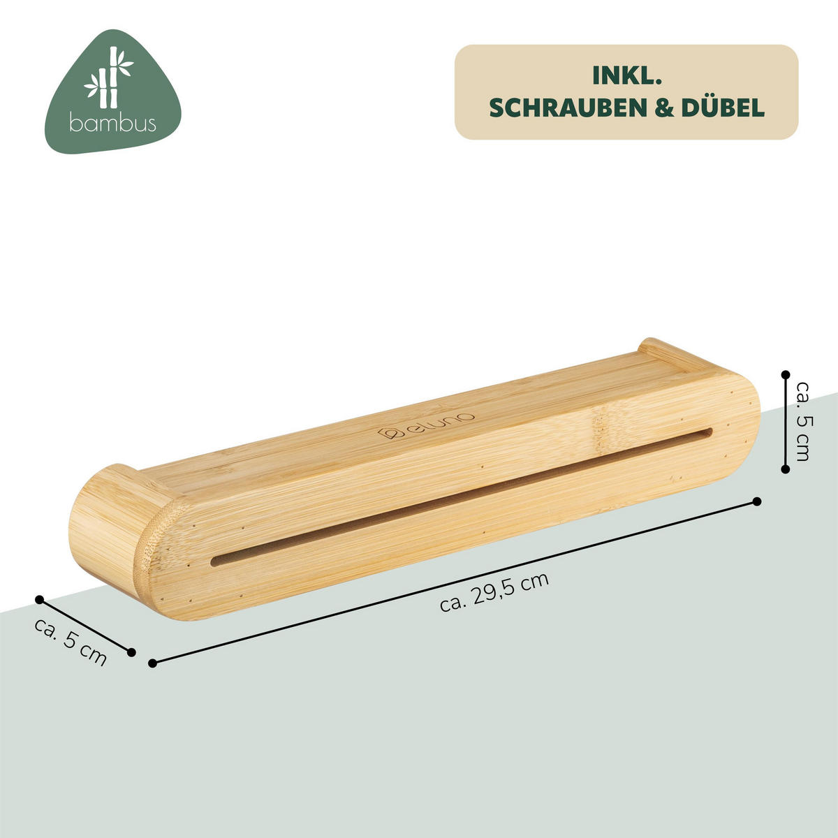 SCHLÜSSELBRETT, Bambus - Braun, Holz (29.5/5/5cm) - eluno