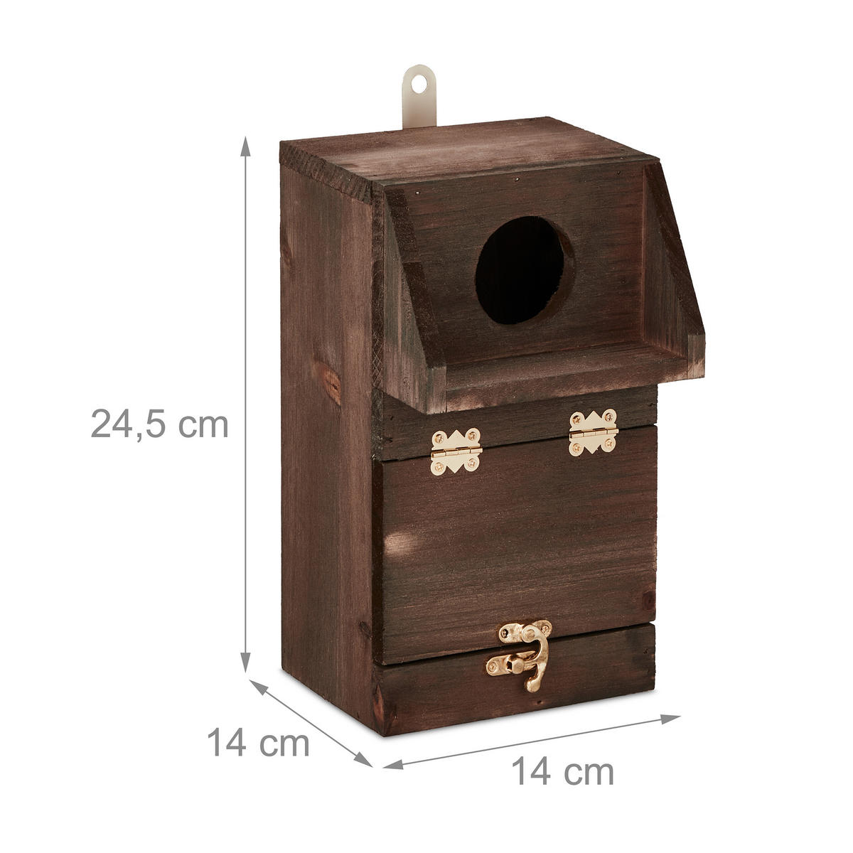 NISTKASTEN - Braun, Holz/Metall (14/24.5/14cm) - Relaxdays