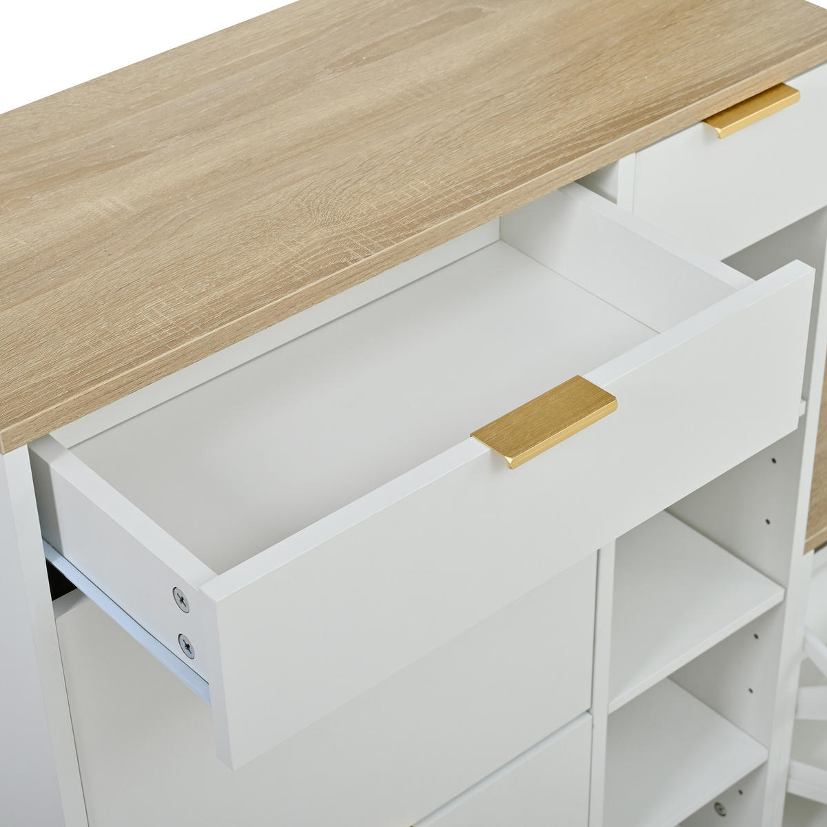 SCHUHSCHRANK aus Spanplatte 130x30x174cm in Weiß mit Schuhschrank - Weiß, Holzwerkstoff (130/174/30cm) - Modfu