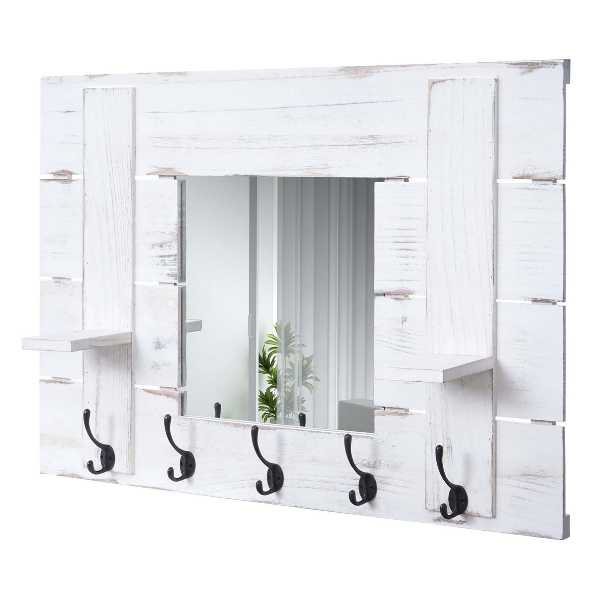 WANDGARDEROBE MIT SPIEGEL Weiß - Weiß, Holz (90/60/14cm) - MCW