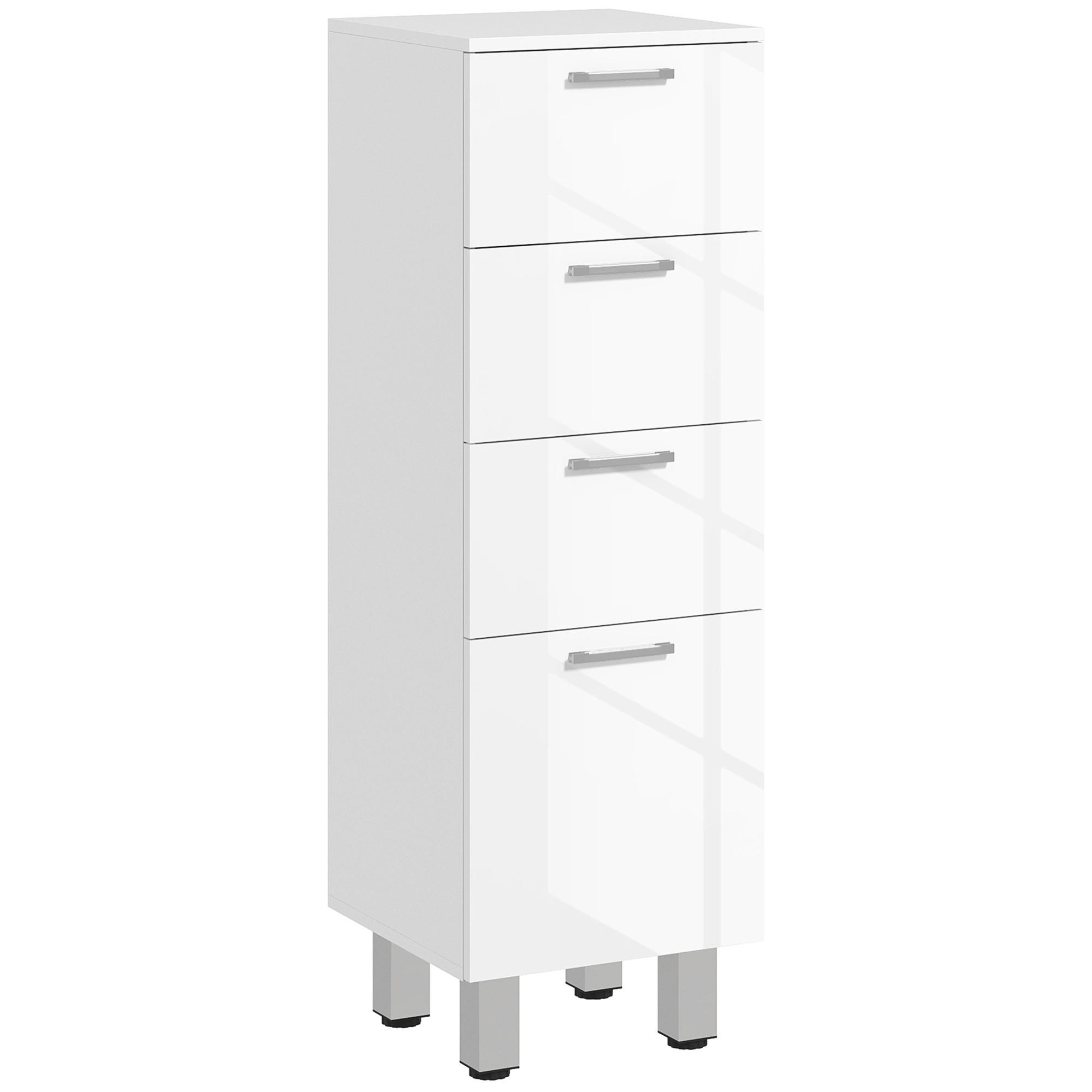 BADEZIMMERSCHRANK Weiß 30/30/93 cm - Weiß, Holzwerkstoff (30/93/30cm) - PANGIVO