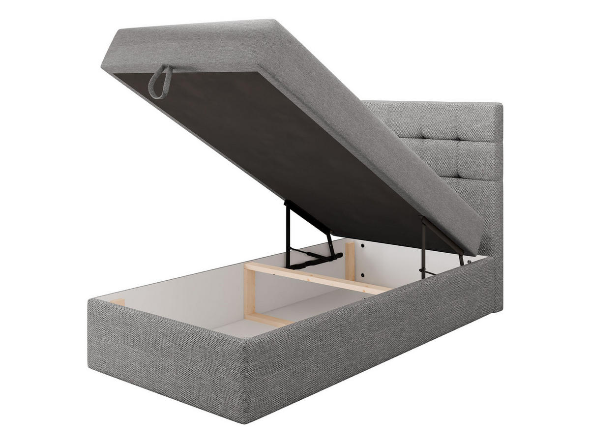 BOXBETT Luanda Single - Schwarz/Grau, Holz/Kunststoff (80/200cm) - MIRJAN24