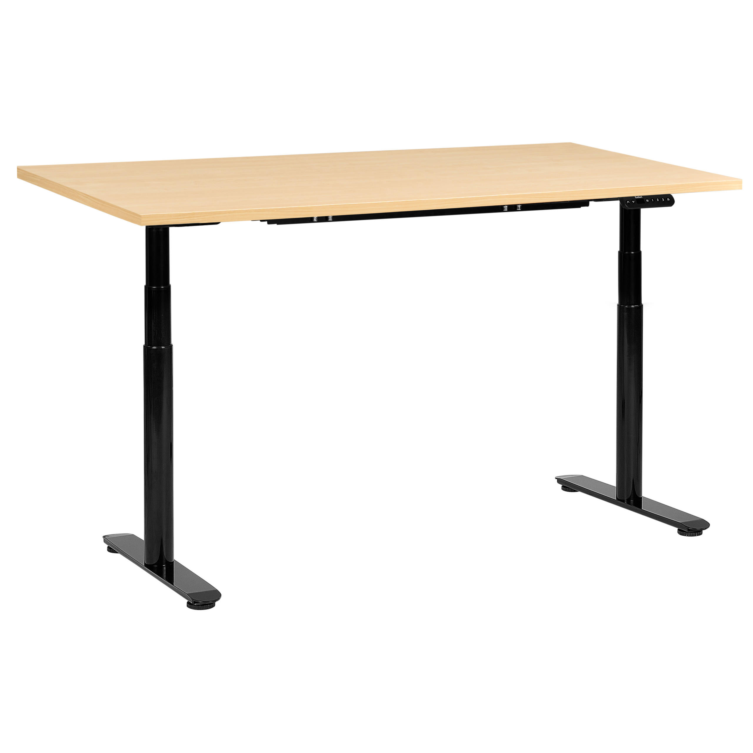 Beliani Schreibtisch Hellbraun, Braun, Schwarz 160x67x72 cm