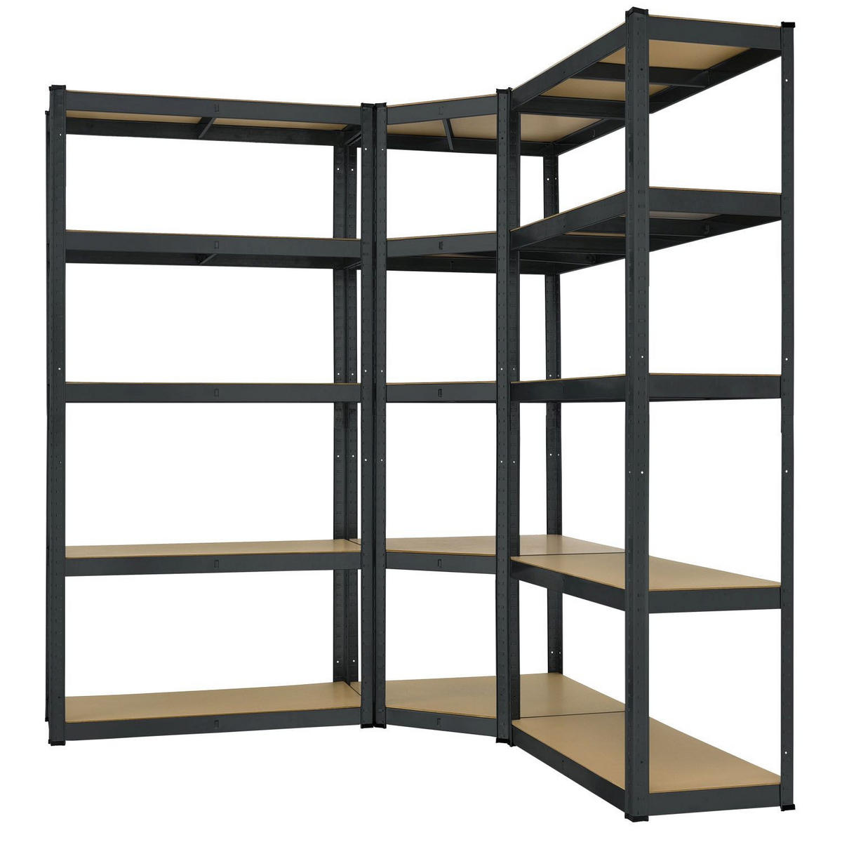 REGALSYSTEM Basic grau insgesamt 15 Böden (3er-Set) - Grau, Metall (160/180/160cm) - Juskys