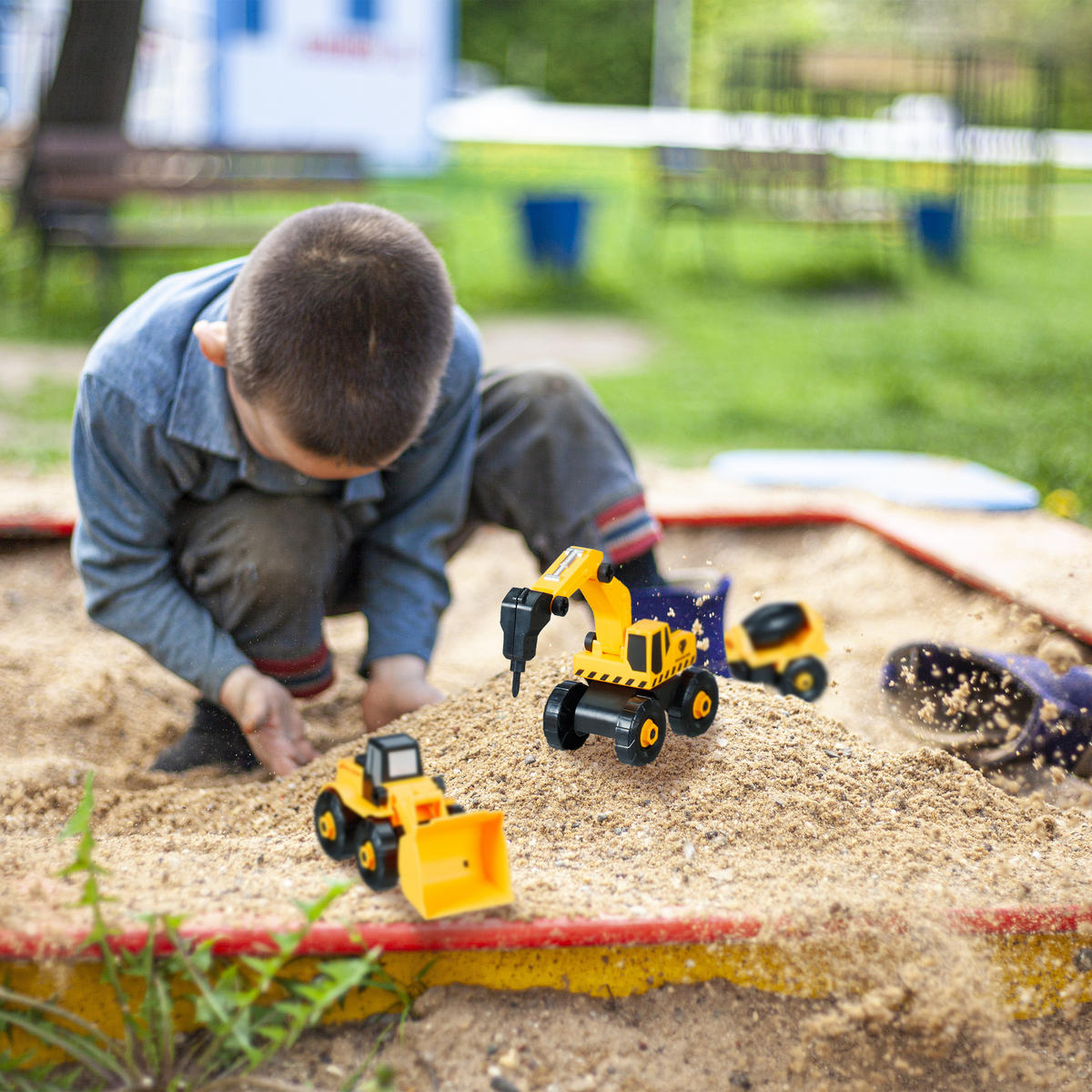 DĚTSKÁ vozidla na staveništi - různobarevná, plast (30/23/20cm) - Relaxdays