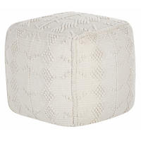 POUF Warangal 40/40/40 cm - Weiß, Naturmaterialien/Textil (40/40/40cm) - Beliani