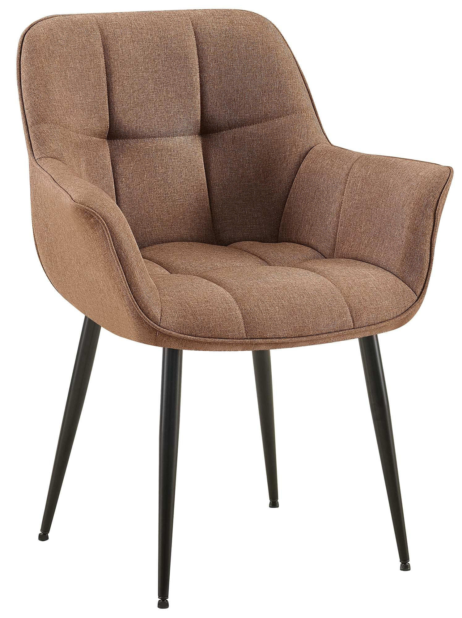 ARMLEHNENSTUHL Stoff taupe - Taupe/Schwarz, Textil/Metall (65/85/58cm) - CLP