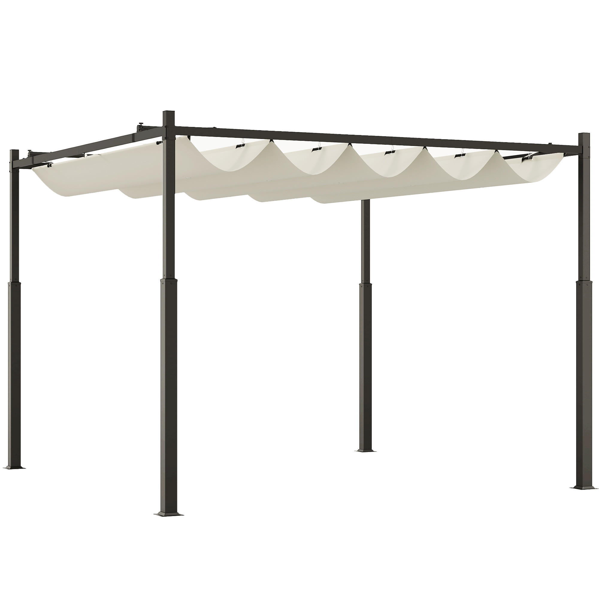 PERGOLA aus Metall ca. 3x3m - Creme, Metall (298/230/298cm) - Outsunny
