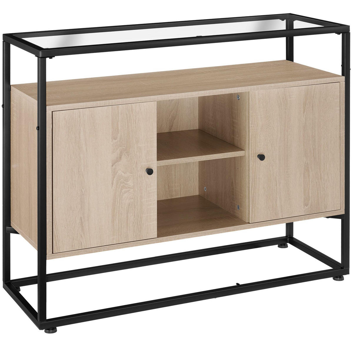 SIDEBOARD Oldham,100 x 38 x 80,5 cm,Industrial Holz hell, Eiche Sonoma - Naturfarben, Holzwerkstoff (38/80.5/100cm) - tectake