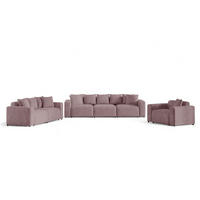 SOFASET Megan 3-2-1 In Poso - Altrosa, Holzwerkstoff/Textil (327/75/98cm) - Fun Möbel