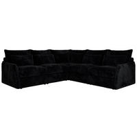 ECKSOFA VERSO L Schwarz Plüsch - Schwarz, Kunststoff/Textil (270/270cm) - MKS