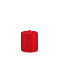 STUMPENKERZEN Rot Ø 78 x 100 mm, 8 Stück - Rot, Paraffin (8/10cm) - Wiedemann Kerzen