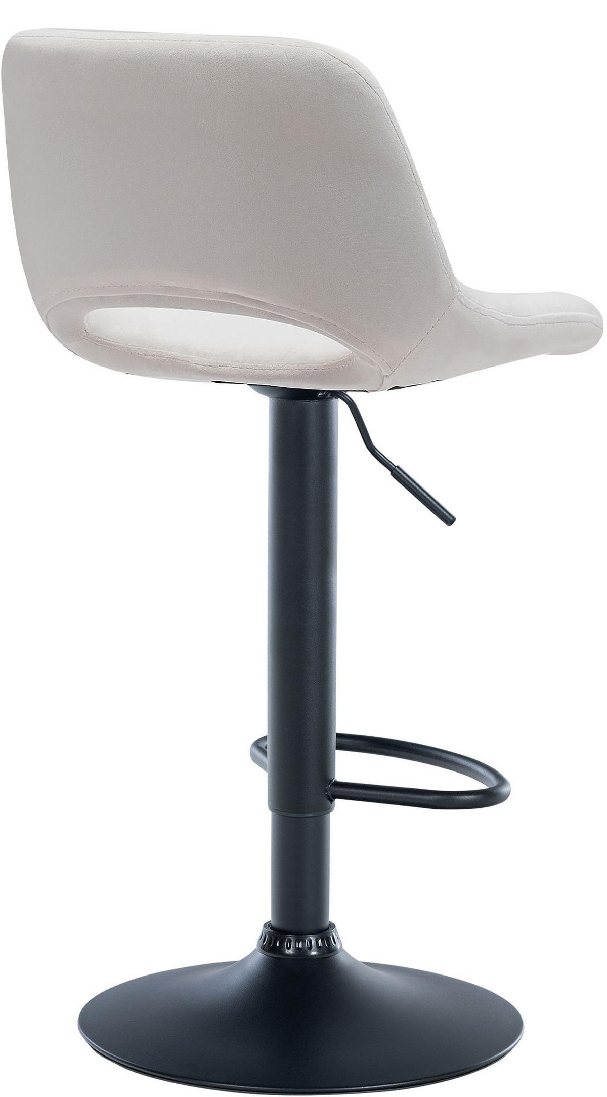 BARHOCKER 2er Set Samt creme - Creme/Schwarz, Textil/Metall (42/86/46cm) - CLP