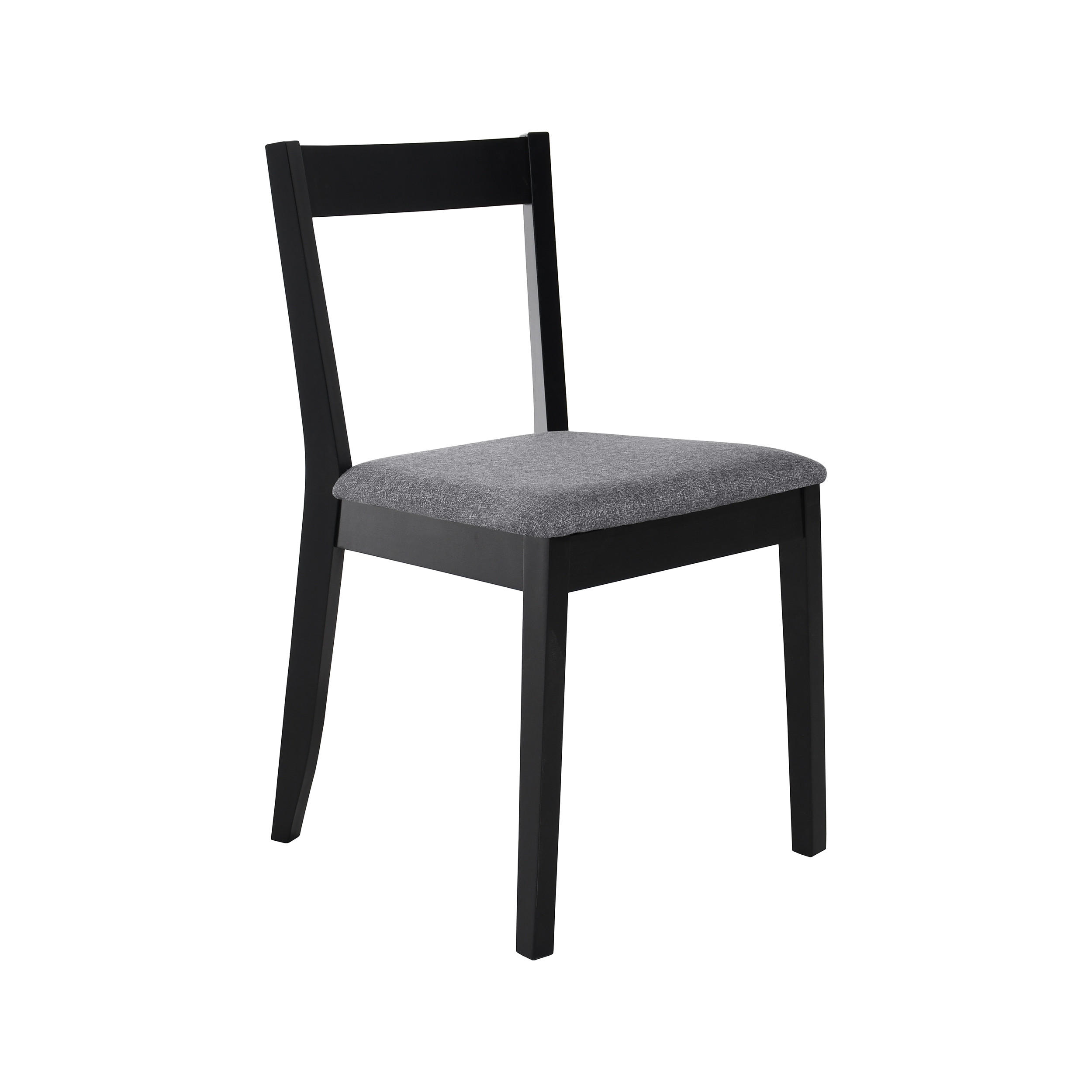 STUHL Moden mit schwarzen Holzbeinen, Polsterstuhl, Dunkelgrau - Dunkelgrau/Schwarz, Holz (45/84/45cm) - Beautysofa